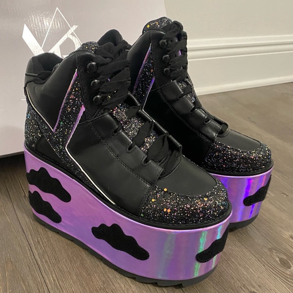 Yru Sky High Platform Shoes YRU Qozmo Night Sky Platform Boots